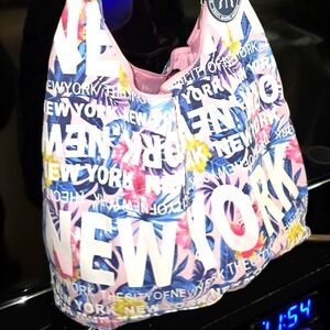 Womens NewYork canvas shoulder bag